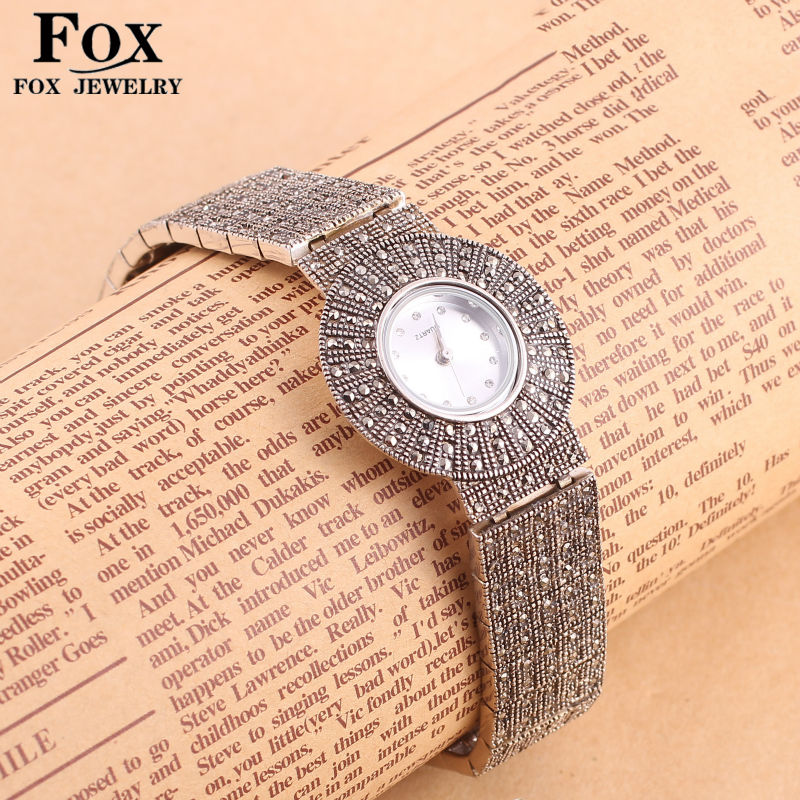 2014 New Fashion 925 sterling pure Thai Silver Classic Vintage High Quality Quartz Watches Women Wristwatches