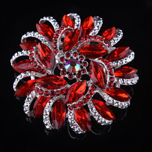 1668#Europe and the United States jewelry, Fashion multicolour big flower brooch