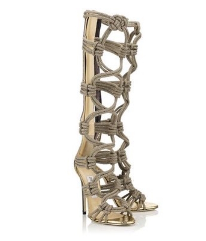 2014 Latest JC women s knee boots Sexy sandals GZ Jimmy brand design heels gold suede