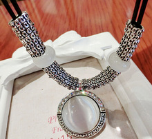 Long Necklace Opal Pendants Necklaces 2014 Fashion Necklaces For Woman Jewelry Vintage Antique Necklace With Double