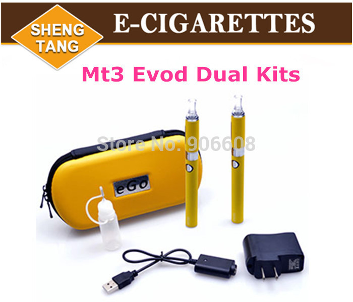 MT3 EVOD Atomizer EVOD Battery E cigarette kit Electronic Cigarette Dual Kits E Cigarette Cig in