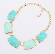 Satr Jewelry 2014 5 colors Fashion Jewelry Gold Geometry Choker Necklace For Woman Statement Necklaces & Pendants Gift 149