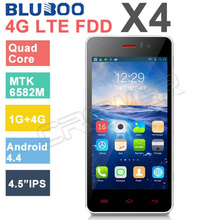 Bluboo X4 4G FDD LTE 4.5 Inch MTK6582M Quad Core Android 4.4 1GB/4GB  WCDMA 3G GPS  Mobile Phone Russian  Multi Language