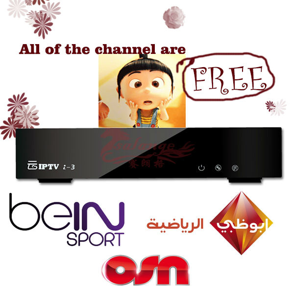Free Shipping Electronic 2015 New Smart Android IPTV Box with Skysport Bein OSN Zee Colors Channels