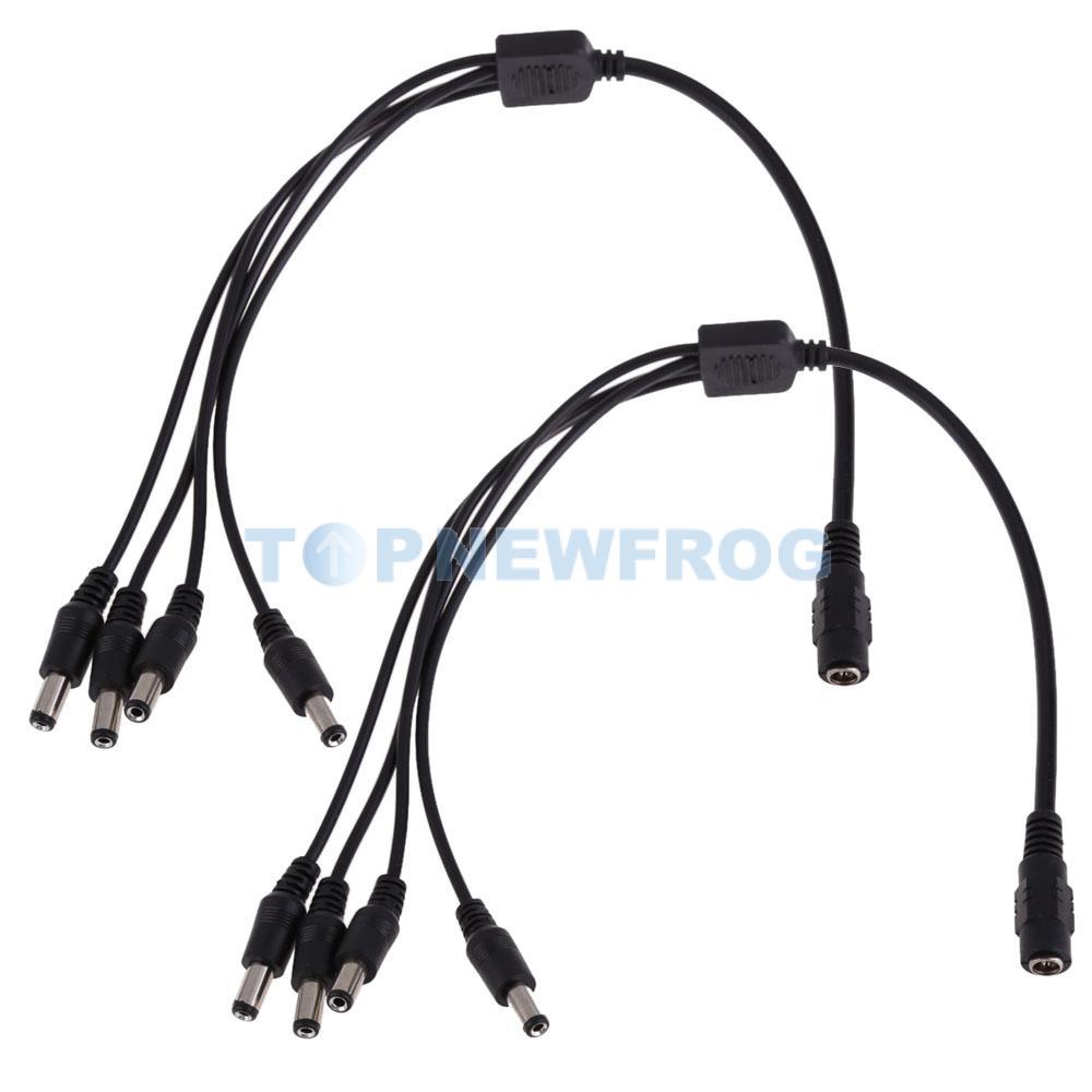 T2N2 2pcs DC 1 to 4 Power Splitter Cable Cord for CCTV Camera 1 Female to