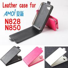 Hot Sale Amoi N828 N850 Case Luxury PU Flip Leather Case cover for Amoi N828 N850 phone bags Free Shipping