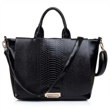 2014 New Arrival Fashion Retro CROCO Design Cow Leather And Composite Leather Women Leather Handbag Shoulder Bag