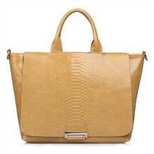 2014 New Arrival Fashion Retro CROCO Design Cow Leather And Composite Leather Women Leather Handbag Shoulder