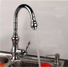 New Designed Deck mounted carving Chrome Brass Kitchen Faucet Sink Mixer Tap
