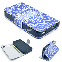 New Arrival Multicolor optional Wallet PU Leather Flip Stand Holster Phone Case Cover For iPhone 4