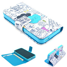 New Arrival Multicolor optional Wallet PU Leather Flip Stand Holster Phone Case Cover For iPhone 4