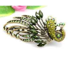 New Design TOP Quality Classic Lovely Vintage Jewelry Crystal Purple Peacock Hairpins Hair Clips Free Shipping