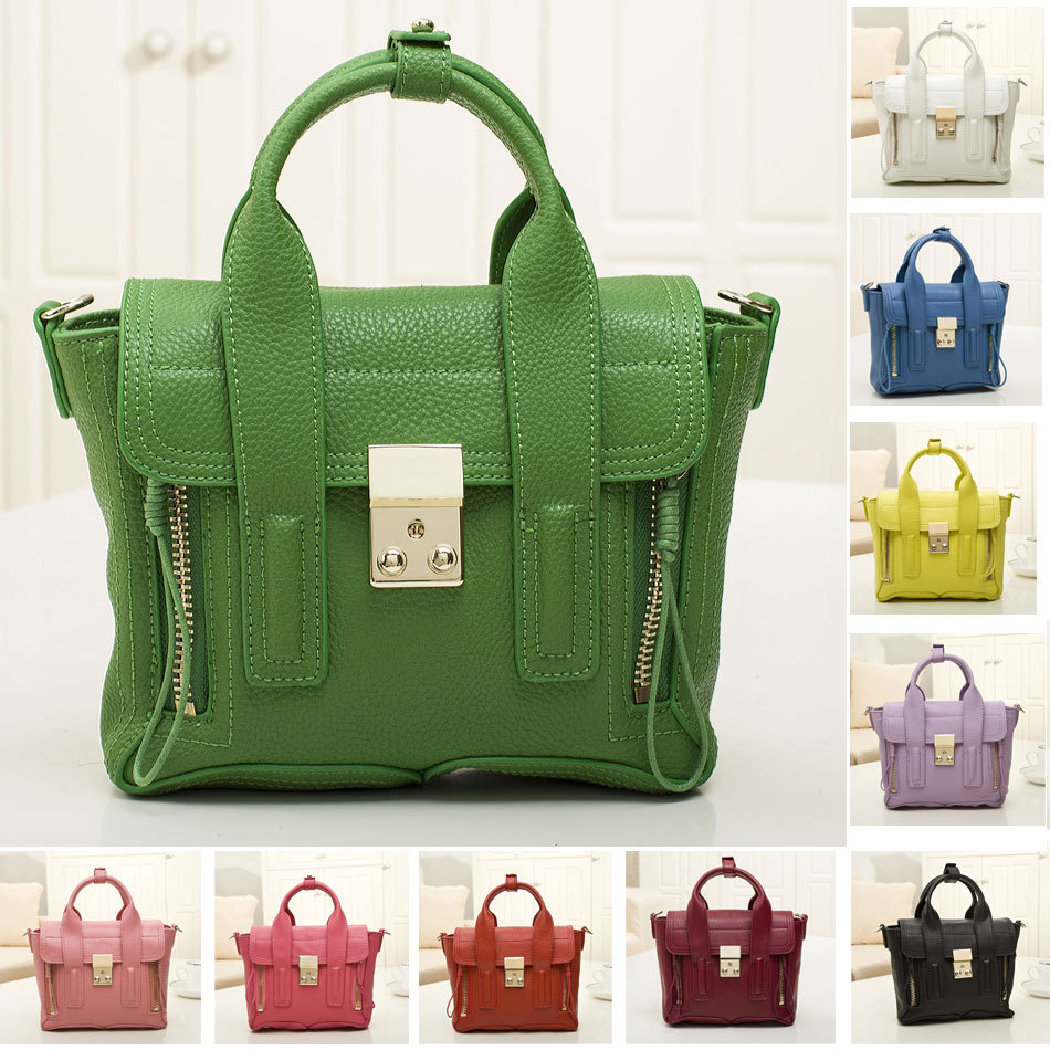 2014 the new 3 1 P Lim small monster fluorescent color leather embossed leather tote bag