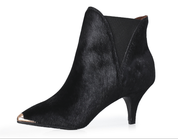 Fashion brand designer 2014 women horsehair pointed toe thin heels boots genuine leather ankle boots size