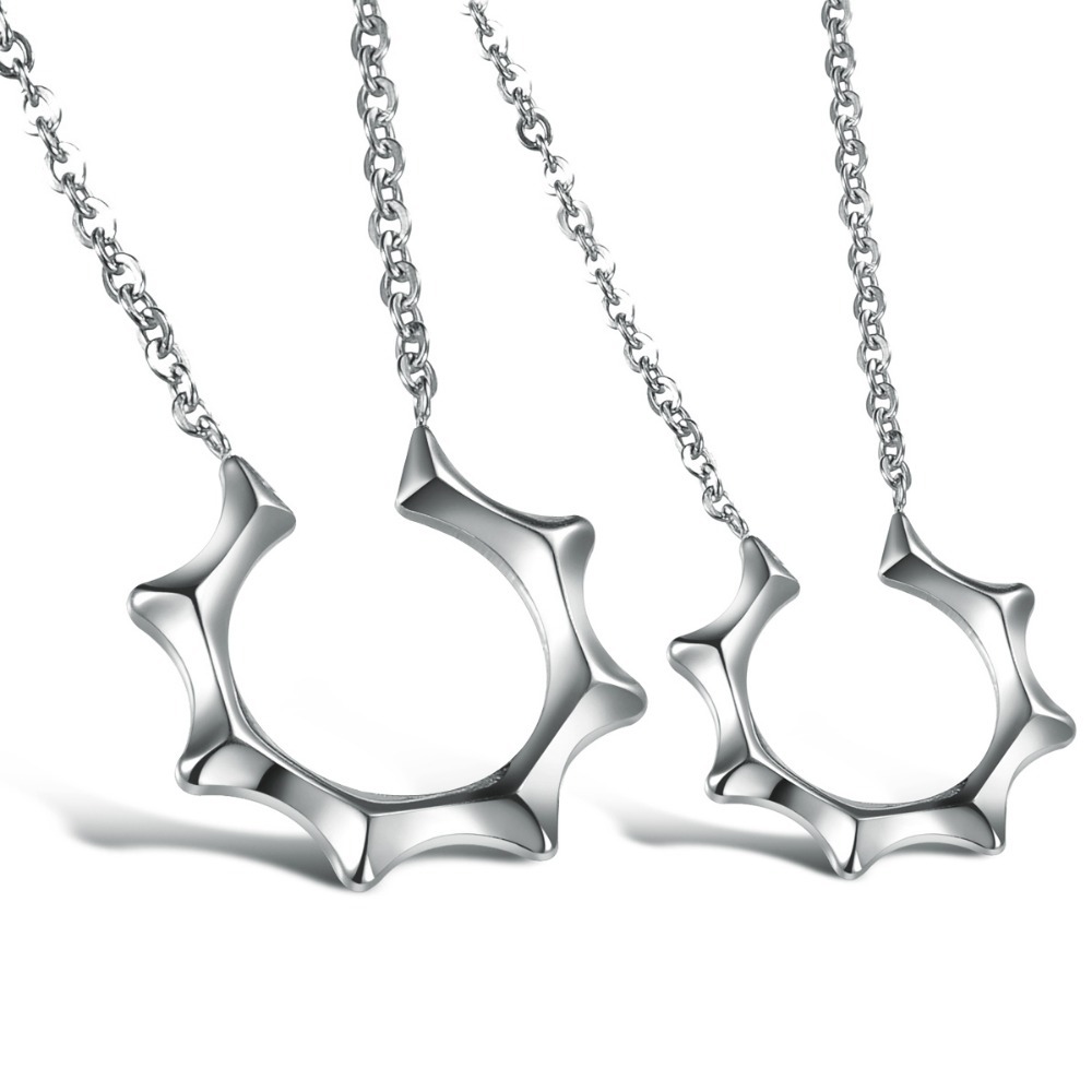 OPK Wholesale 2015 New fashion Lovers jewelry Love Stainless steel necklace for men women Sun Star