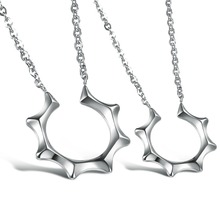 OPK Wholesale 2014 New fashion Lovers’ jewelry Love Stainless steel necklace for men / women Sun Star pendant TY871