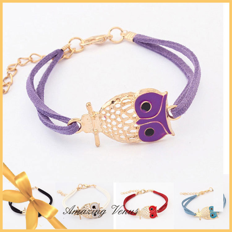 2015 New Arrival Fashion Accessories Exquisite Hollow Owl Bracelet Restoring Ancient Beautiful Bracelet For Women Girl