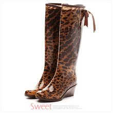 2014 New Fashion Rain Boots Waterproof Wedges High Barrel Women Rain Boots Women s Water Shoes