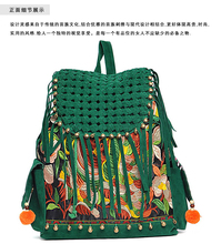 Folk embroidery craft women backpack multi-function female bag