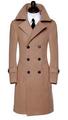 Autumn khaki pea coats for men trench coat slim double breasted wool coat outerwear peacoat sobretudo