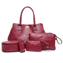 2014 autumn 5 piece set super compounding filling portable one shoulder big bags cosmetic bag