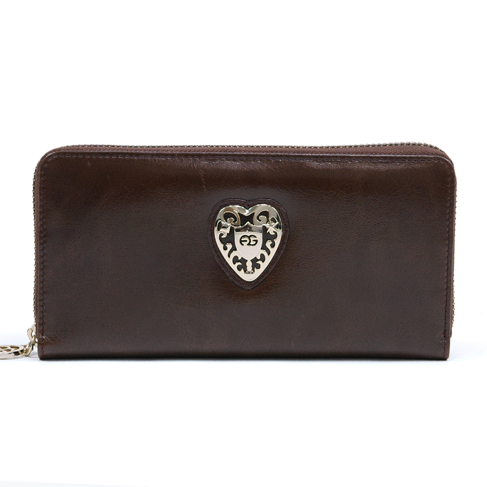 Anais Gvani Tribeca Park Heart Logo Genuine Leather Wallet