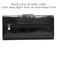 Anais Gvani Smooth Italian Leather Checkbook Wallet with Buckle Accent