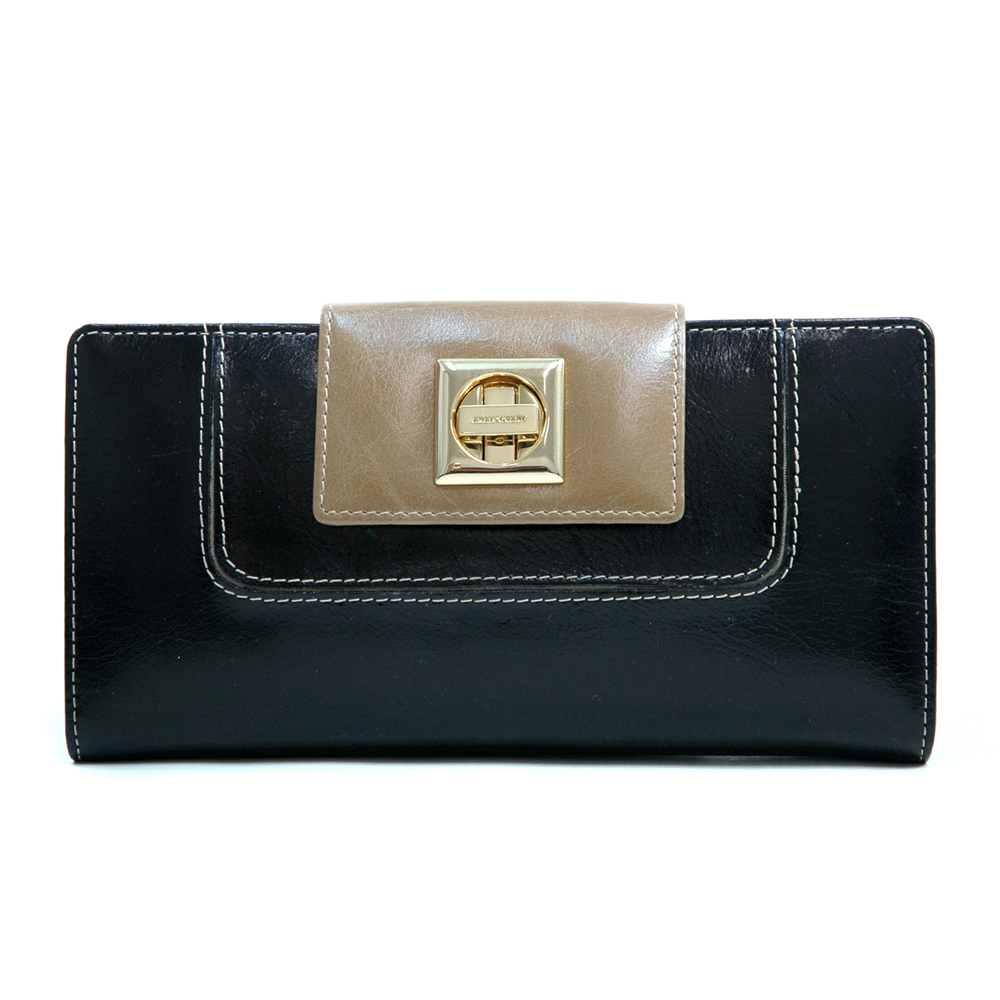 Anais Gvani Tribeca Park Twist Lock Genuine Leather Wallet