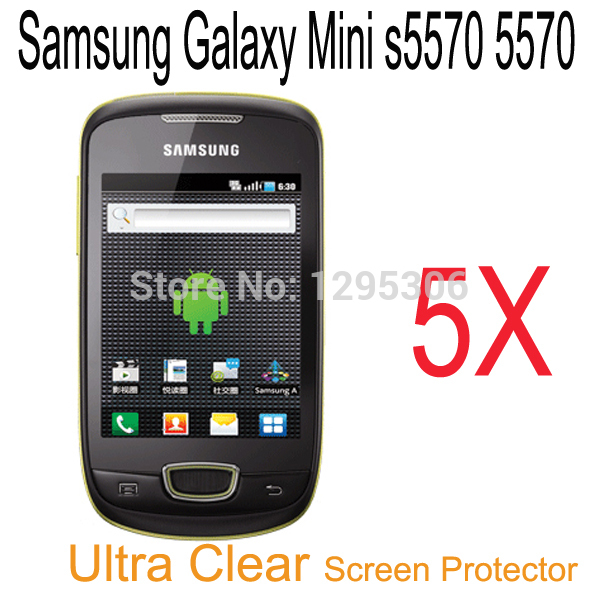 5pcs Android Phone Samsung Galaxy mini 5570 Screen Protector Ultra Clear LCD Screen Protective Film Case