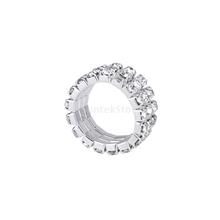 New 2014 Brand New Elastic Silver Tone 3 Row Crystal Rhinestone Toe Ring Bridal Jewelry 9mm Free Shipping