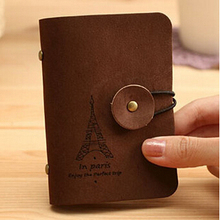 3202   free shipping  24pcs/lot   business card holders bank card vintage buckle cases unisex ID card eiffel tower purses
