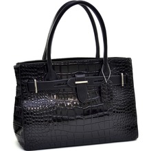 Women s Belted Patent Croco Satchel