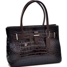 Women s Belted Patent Croco Satchel