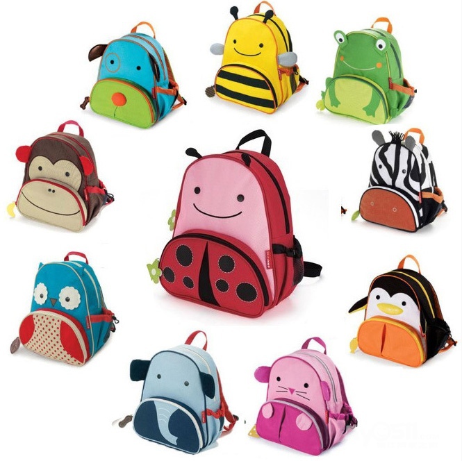 ... School-Bag-Children-Zoo-Backpacks-Canvas-Boys-Girls-Baby-Kindergarten