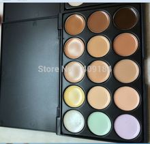 2014 hot New Professional 15 Colors Concealer Camouflage Face Cream Makeup Neutral Palette for Girls and