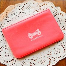 5277 free shipping 36pcs lot candy color bowknot credit card holders ID card organizers women girls