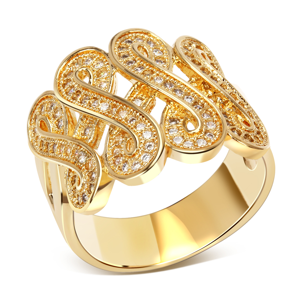 Rings 18k gold copper material real gold plated with Cubic zircon ring holiday sale fine jewelry
