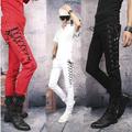 Personalized casual Straps new dance pant slim for the mens sport pants outdoor motocross trousers pantalones