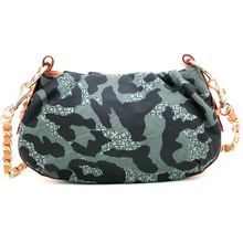 Women s Petite Camouflage Style Cross Body Shoulder Bag w Camel Trim