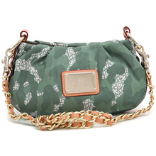 Women s Petite Camouflage Style Cross Body Shoulder Bag w Camel Trim