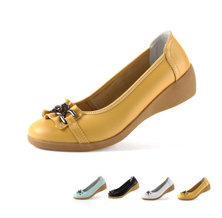 2014 spring and autumn new casual women flat heel shoes solid flat shoes bow 4 color