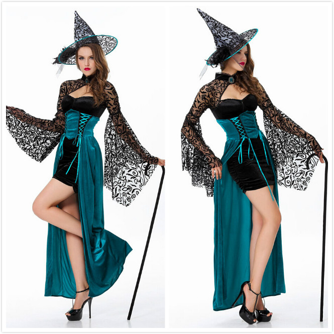 2014 Fashion Halloween Ghost Witch Costume for woman devil with Sexy Flirtatious Costume play uniform temptation