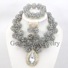 Modest Crystal Beads Balls Jewelry Set Nigerian Wedding Or Party Jewelry Set African Beads Necklace Set