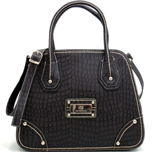 Women Sophisticated Croco Textured Satchel