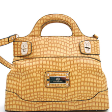 Chic Croco Fashion Satchel w Gold Accents for Women