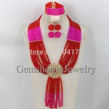 Pretty New African Wedding Jewelry Set Nigerian Beads Bridal Jewelry Set 2015 Fashion Women Jewelry Set