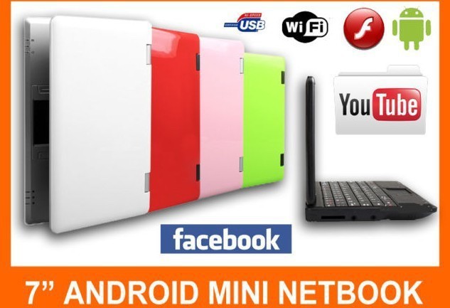 Hot Sell 7 inch laptop android 4 2 OS VIA 8880 netbook dual core HDMI USB