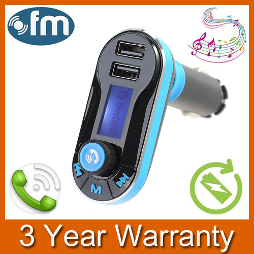 Smartphone Bluetooth MP3 Player Handsfree Car Kit Dual USB Charger FM Transmitter Handsfree with Micro SD