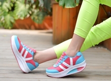 New Swing Female Sport Shoes Platform Woman Camouflage Increased Shoes Wedge High Heels Sneakers Breathable Sapatilha