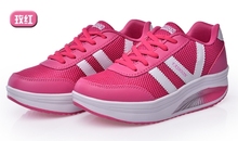 New Swing Female Sport Shoes Platform Woman Camouflage Increased Shoes Wedge High Heels Sneakers Breathable Sapatilha